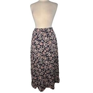 Jones New York Vintage 100% Silk Floral Patterned Maxi Skirt Petite MIDI MM17